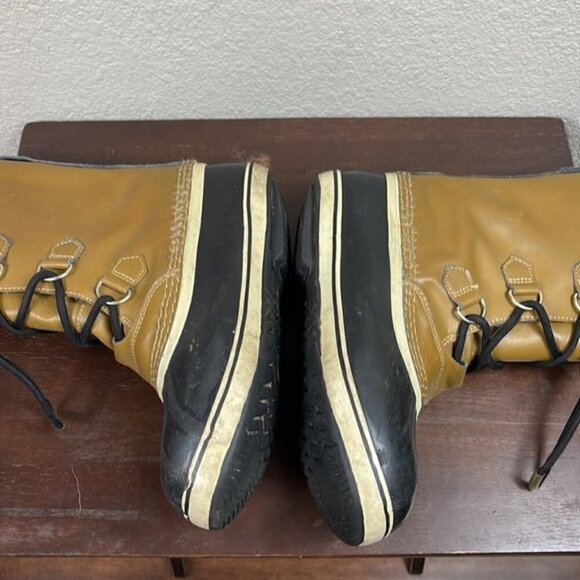 Sorel Yoot Pac Boots Beige Black Lace Up Waterproof Winter Snow Duck Sz 7 - Picture 6 of 12